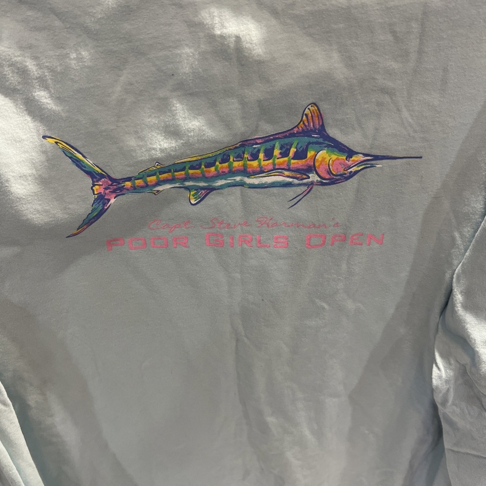 Poor Girls Open CptSteve Harman Women's  Tournament Fishing Shirt Rare Collect64